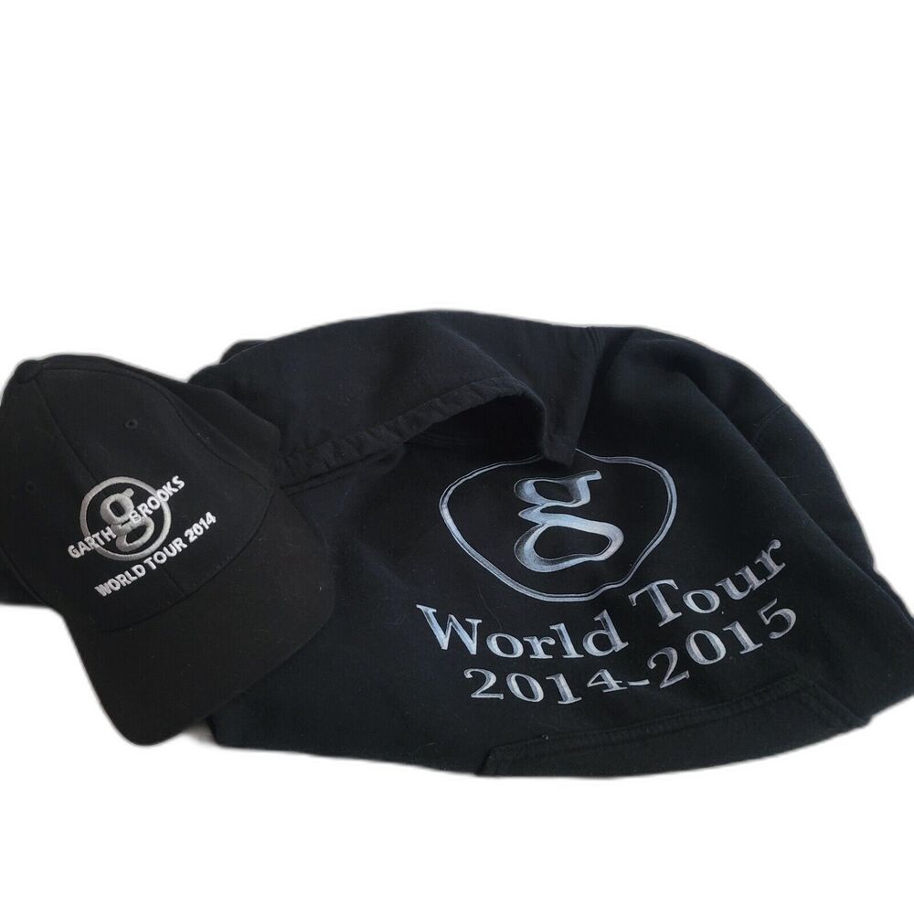 Garth Brooks Tour Gildan hoodie and hat 2014 country Rock Band Concert adult M